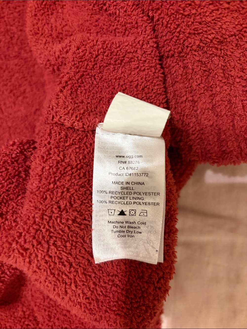 UGG Women's Long Open-Front Robe in Rust - Picture 8 of 8